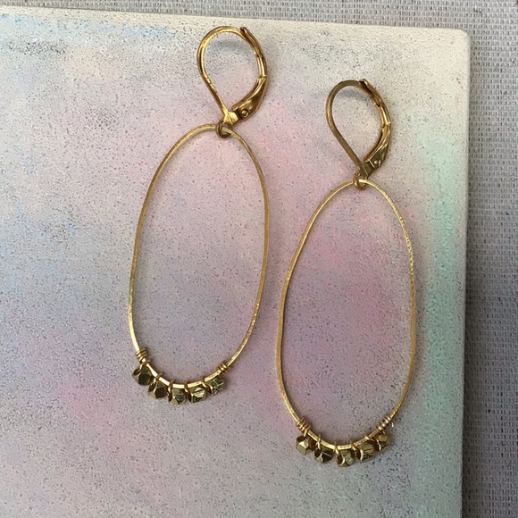 New handcrafted Sundance charm Gold Plated Earrings nugget accent - Picture 4 of 8